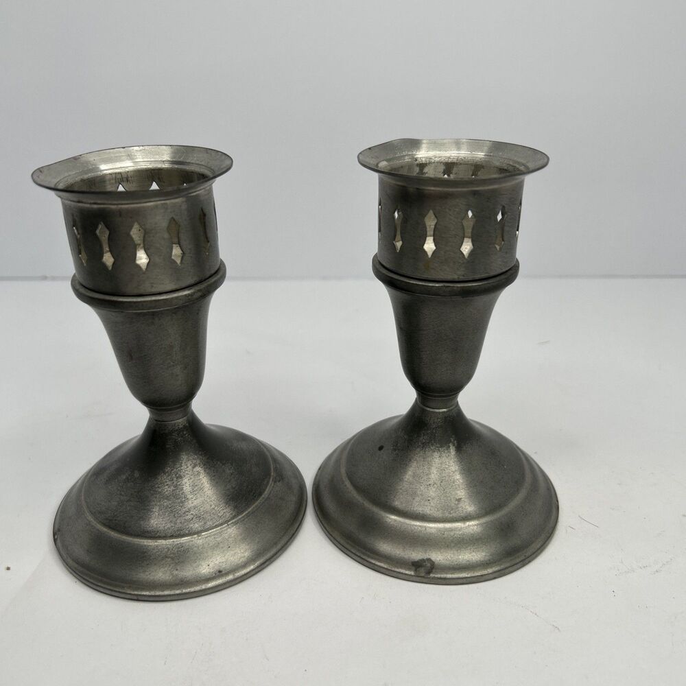 Towle Italian Pewter Convertible Candlesticks (Model 76671